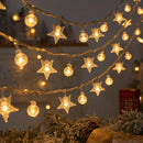 1.5/3m luzes de natal floco de neve luzes da corda luzes de fadas à prova dwaterproof água estrela bola lâmpada led para casa árvore de natal decoração do jardim
