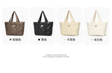 LEE Large Soft Puffer Bag Women Big Size College Students Laptop Book Quilted Tote Bag Lady Down-filled Shopping School Bags