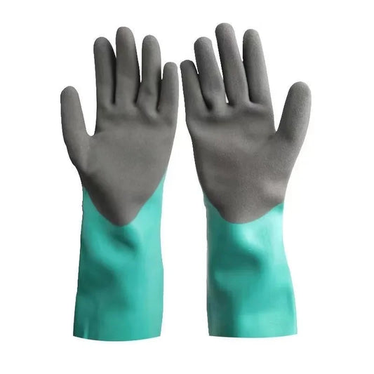 Guantes de trabajo de seguridad reutilizables, resistentes al ácido y al desgaste, de goma antideslizante y anticorte.