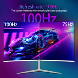 FYHXele 27" Curved Screen Gaming Office Displays Freesync/Gsync 1080P 99%sRGB 100HZ MVA VESA Low Blue Light&Flicker-Free Monitor