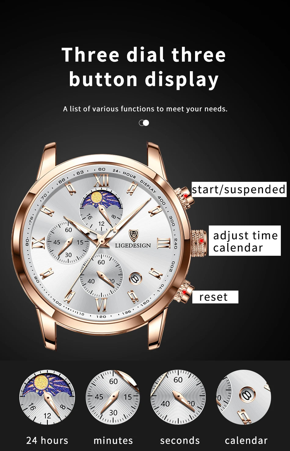 LIGE Casual Men Watch Luxury Leather Waterproof Sport Quartz Wristwatch Chronograph Military Watch for Men Relogio Masculino