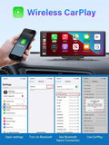 Srnubi 10.26" Dash Cam Rearview Wireless Carplay & Android Auto 4K DVR Navigation Player Dual Lens Recorder Dashboard WIFI 5.0BT