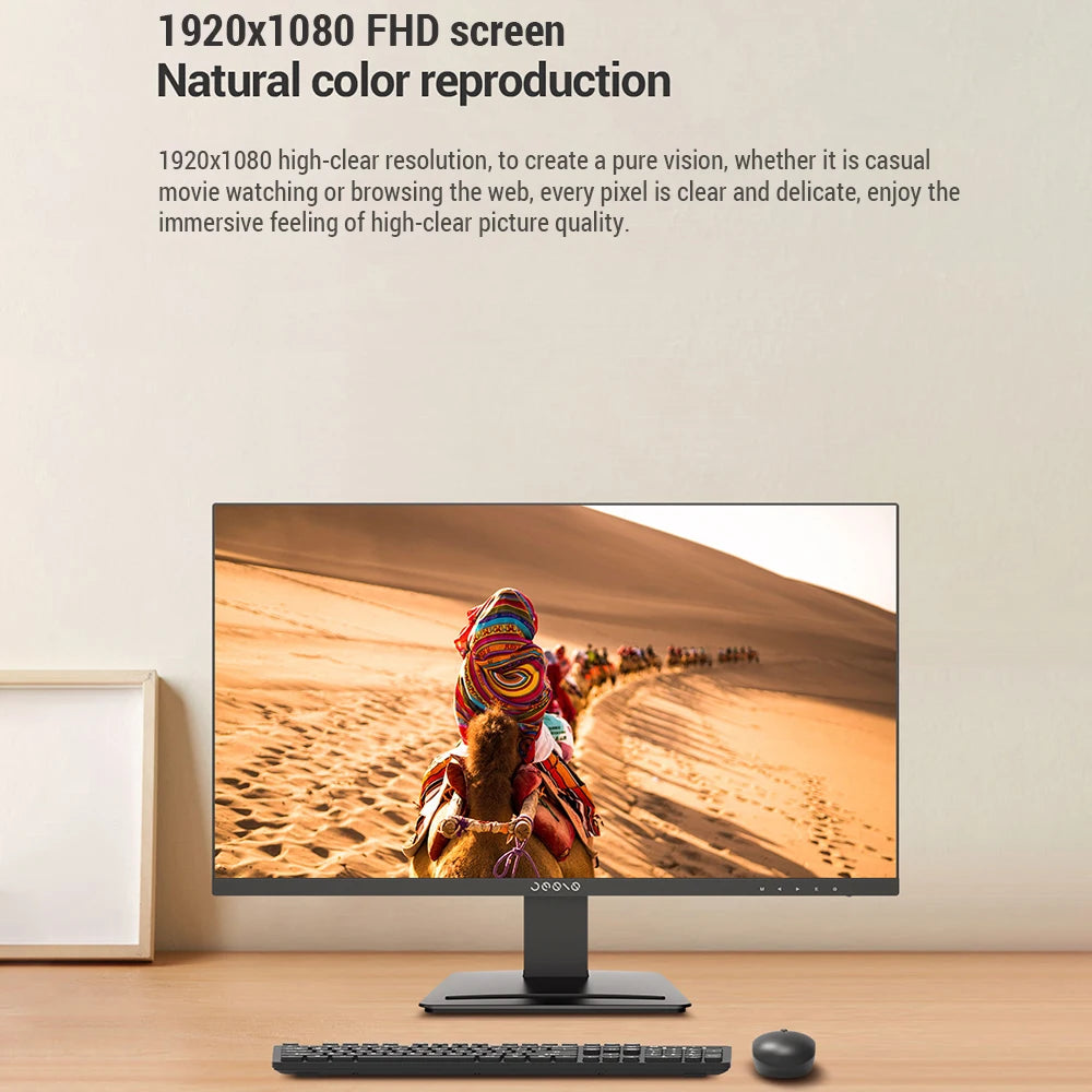 27inch LCD Monitor 1080P FHD 75Hz, Blu-ray Filtered Screen HDR 10 178°Wide Viewing Angle, Mobile Phone Bracket for Office Game