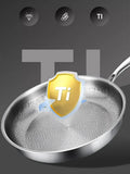 German Titanium Steel Frying Pan Uncoated Non Stick Pan Fish Scale Hammer Pattern Household Steak Frying Pan Kitchen Cookware