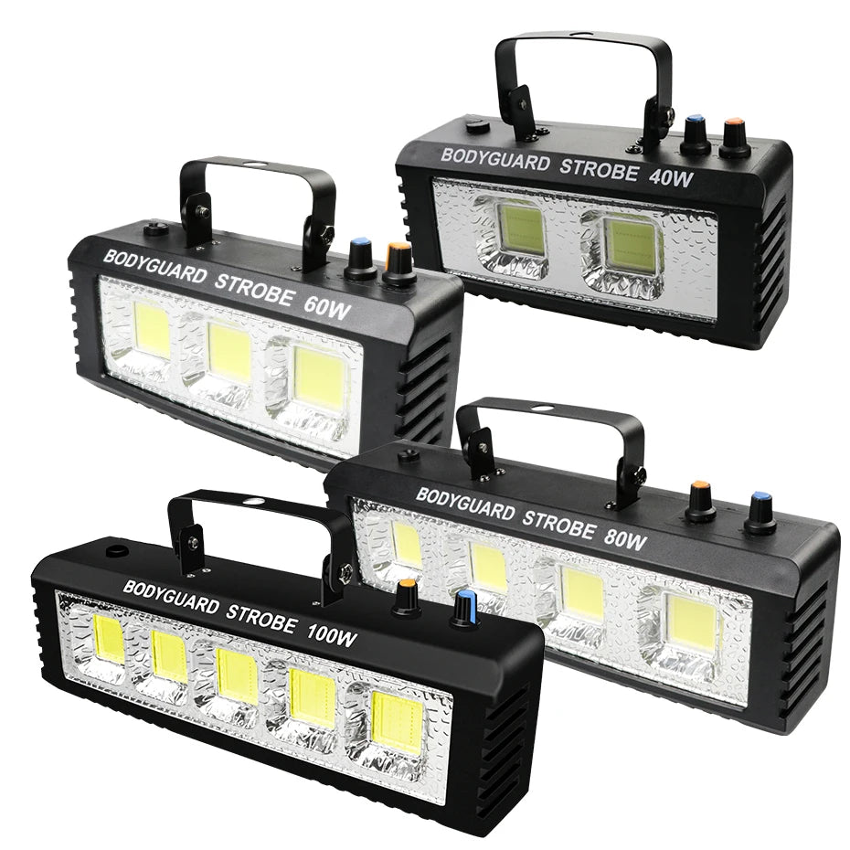 Luces estroboscópicas ALIEN RGB blancas para DJ, discoteca, 40 W, 60 W, 80 W y 100 W, con control remoto, sonido flash, para fiestas, bodas, vacaciones, escenarios.