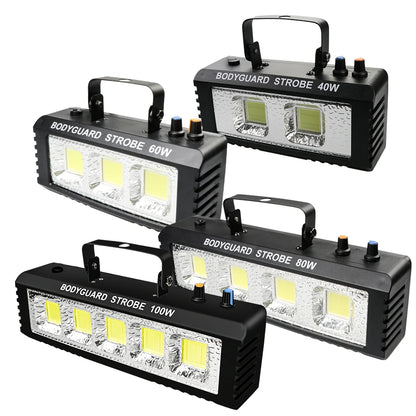 Luces estroboscópicas ALIEN RGB blancas para DJ, discoteca, 40 W, 60 W, 80 W y 100 W, con control remoto, sonido flash, para fiestas, bodas, vacaciones, escenarios.