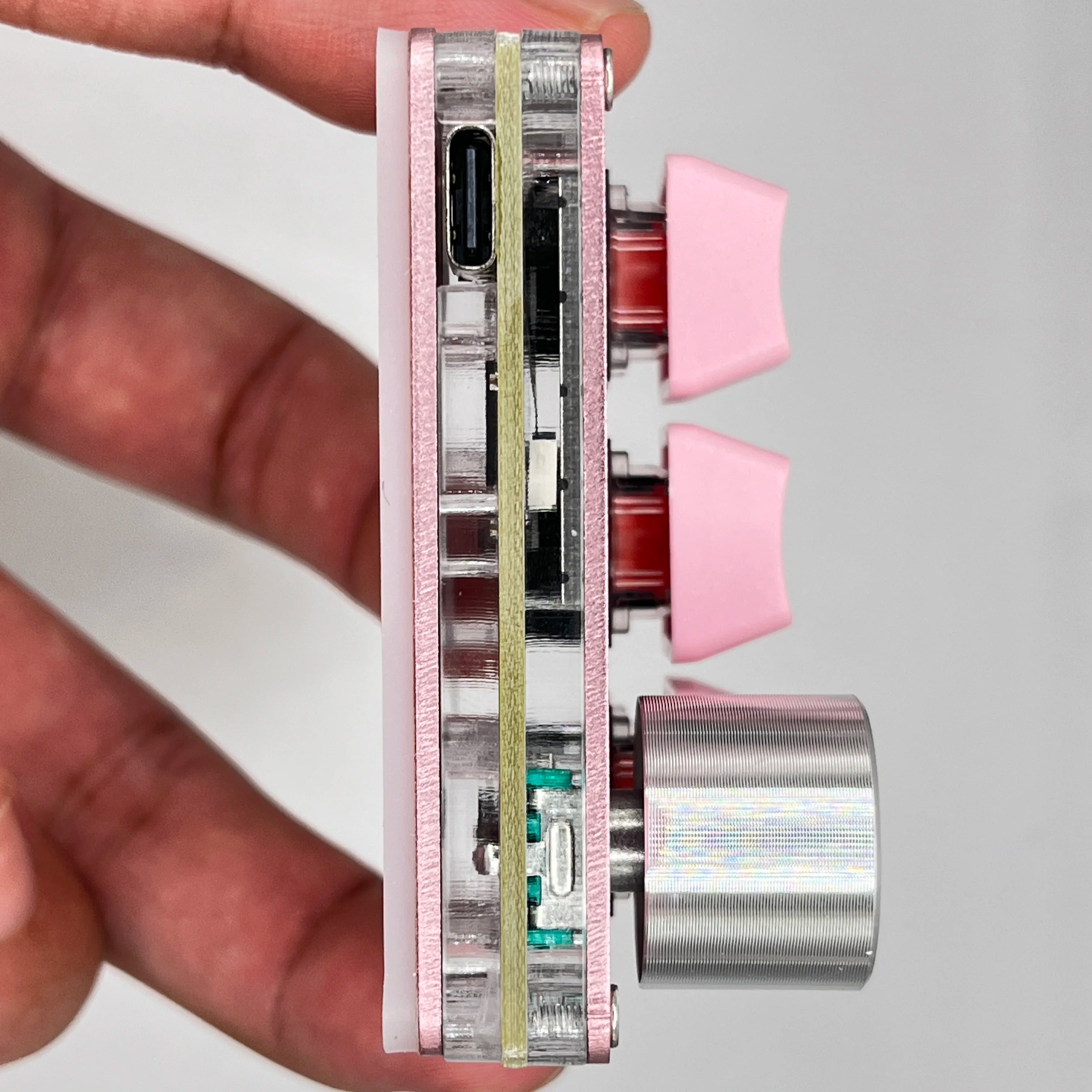 O3C SayoDevice OSU O3C Rapid Trigger Hall Switches Magnetic Pink Switches Keyboard With Knob Screen Copy Paste Shotcut