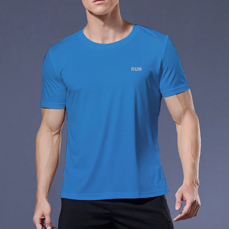Long and Short-Sleeved T-Shirt Fitness Sports Tops Morning Running Ice Silk Quick Dry Outdoor Mountaineering Gym Clothing Men
