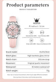 Relógio feminino de Olevs de luxo pulseira de silicone cronógrafo multifuncional calendário a prova de agua 5618