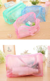 1 Pc PVC Transparent Cosmetic Bag Clear Makeup Bag for Women Girl Waterproof Zipper Beauty Case Travel Handbag Toiletry Bags