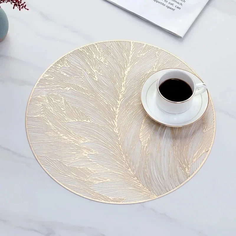Placemats Set of 1/4Pc Light Luxury Placemat Table Mat Wide Application PVC Table Decor Round Protector Mat Heat Resistant Pad