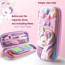 3D Pencil Case EVA Stationery Box School Supplies Pink Unicorn Pen Bag Ruler Storage Eraser Holder Pouch Rabbit Organizer INS A