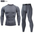 Traje deportivo de compresión para hombre, conjunto deportivo ajustado de yoga, entrenamiento en gimnasio, jogging, ropa deportiva MMA, pantalones de entrenamiento, traje deportivo (2 piezas) 