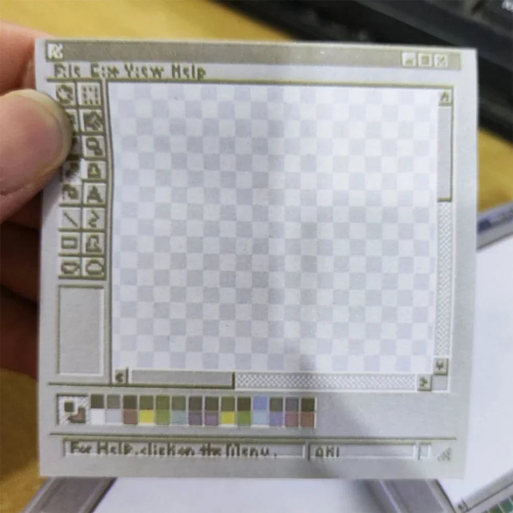 50 Sheets Vintage Computer Drawing Board Notepad Retro Style Memo Pad Square Paper for Creative Illustration and Design Pads