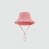 Summer Fisherman Cap for Women Korean Pink Large-Brimmed Bucket Hat Outdoor Beach Travel Sunshade Panama Hats