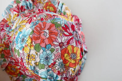 Vestido de verano para niña con tirantes y flores fragmentadas, sin mangas, de princesa, para recién nacida de 0 a 3 años, incluye gorro.