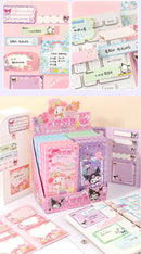 Cute Cartoon Sticky Notes Set 9 Designs 180 Sheets Foldable Memo Pads for Office School Journaling and Desk Organization