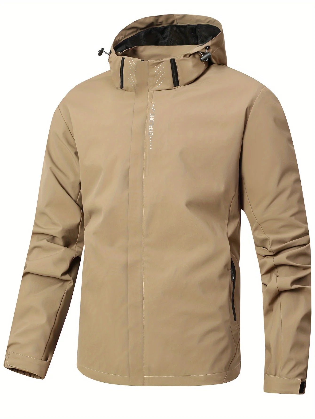 Men's Lightweight Waterproof Rain Jacket, Hooded Shell Outdoor Raincoat Hiking Windbreaker Jacket Coat