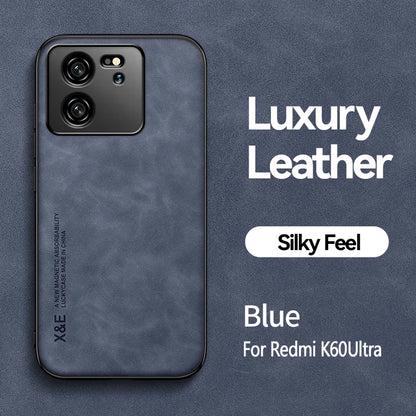 Luxury Leather Case For Xiaomi Mi 13T 12T 11T 10T Pro Cover With Metal Plate Support Car Hold