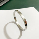 New Design Gold Color Zircon And Cross Nut Nail Bracelet & Bangle For Woman Stainless Steel Screw Brand Jewelry Dropshipping