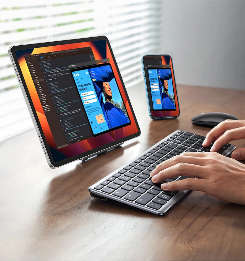 UGREEN Keyboard Wireless Bluetooth 5.0 2.4G Russian/Korean/EN 99 Keycaps For MacBook iPad PC Tablet USB C Rechargeable Keyboard