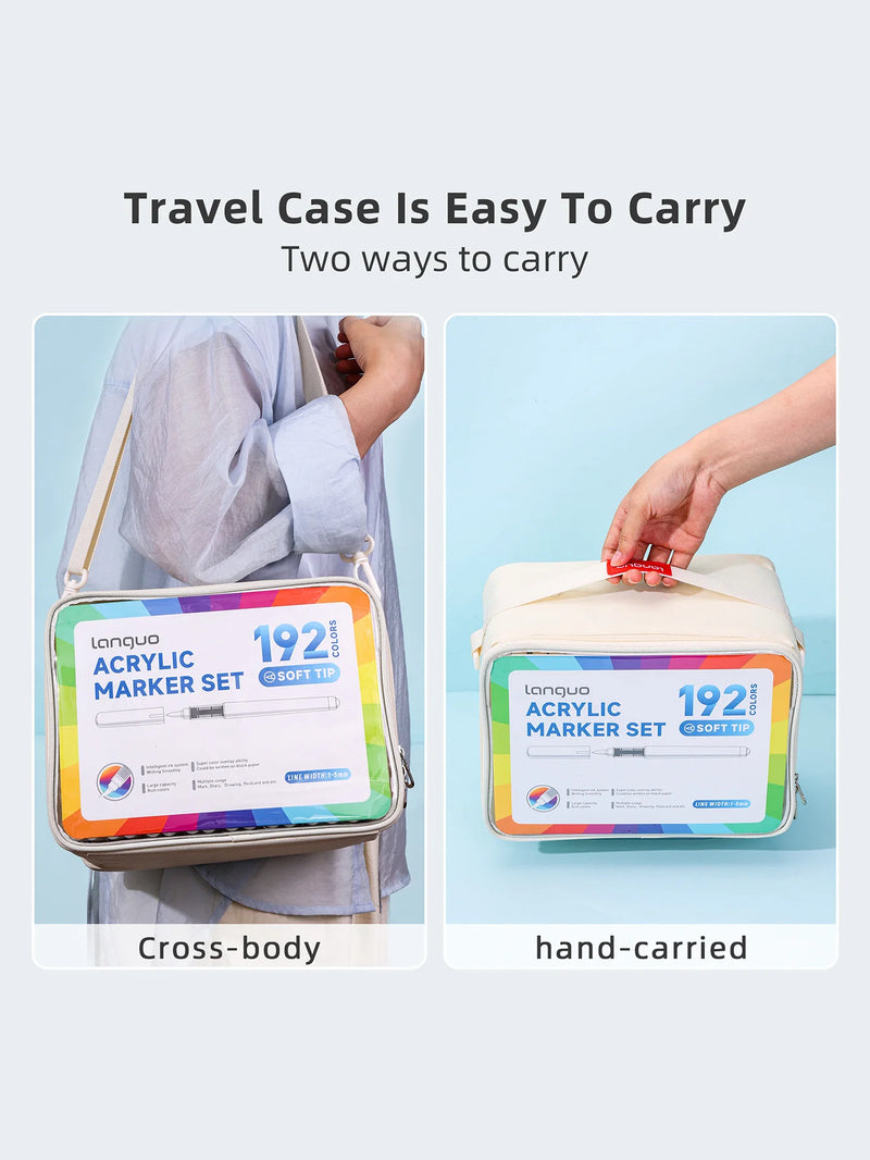 Languo 9pcs/box Soft Brush Acrylic Marker Pen Set，DIY Hand Drawn,Paint Art Markers pens,Student Graffiti Acrylic Paint Pens,M720