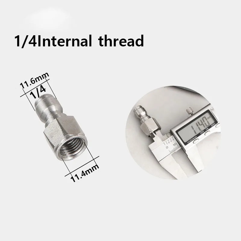 Juego de adaptadores para hidrolavadoras, conector rápido, acero inoxidable, conectores macho y hembra, accesorios para mangueras de 1/4" 