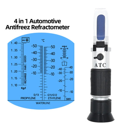 4 in 1 Hand Held Car Refractometer Vehicle Urea Tester 30-35% With ATC For Car Manufacturers Large Fleet Retail Box Optional