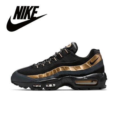 Nike Air Max 95 Unisex Trendy Retro Anti slip Wear-resistant Comfort Fabric Running Shoes GS/Black Warrior