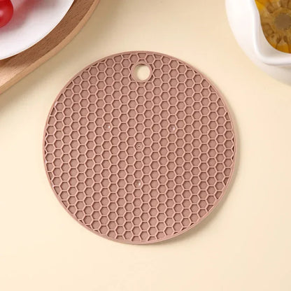 Silicone Round Teacup Mat Table Insulation Mat Dish Non-slip Placemat High Temperature Light Luxury Anti-scalding Casserole Mat
