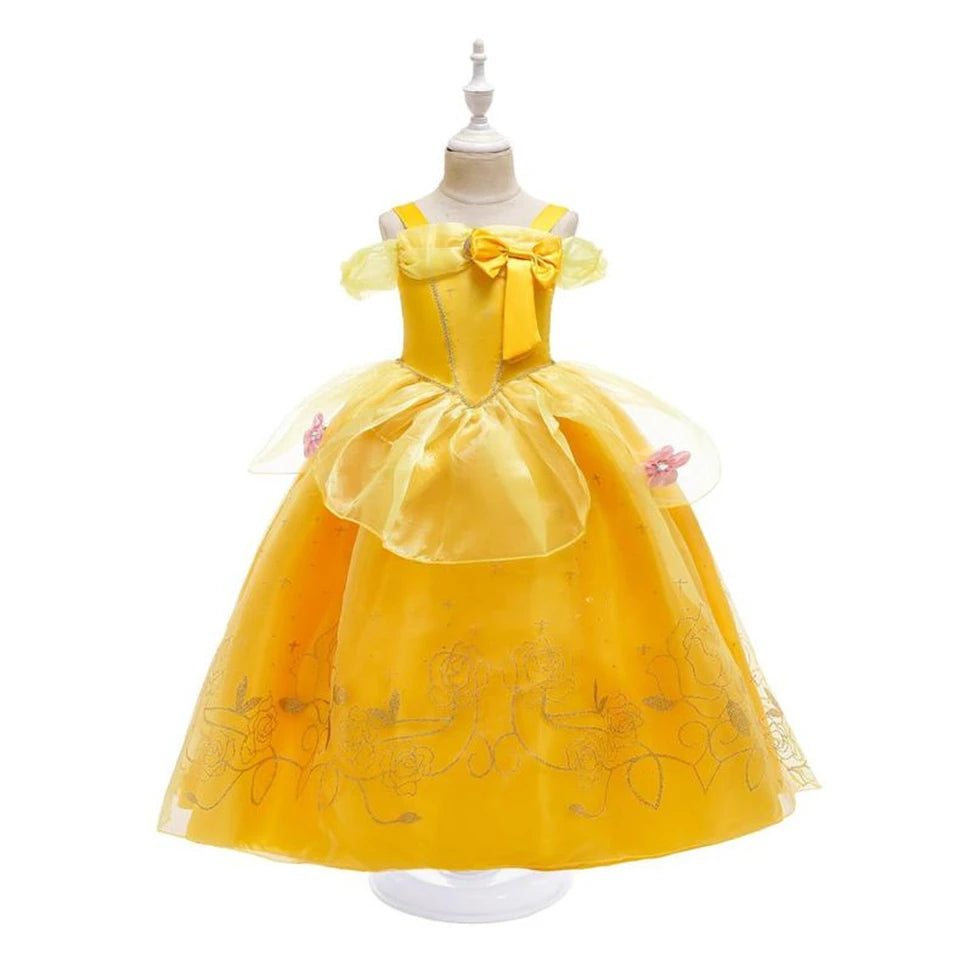 Children's Halloween Role Play Fairy Princess Belle Dress Xmas Carnival Masquerade Performance Birthday Party Fancy Girl Clothes