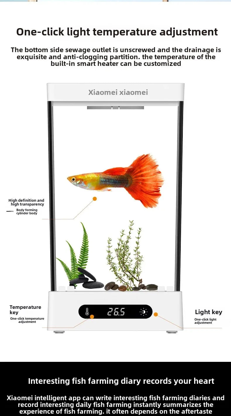 Smart betta dedicated fish tank desktop mini small ecological self-circulating desk aquarium fish tank