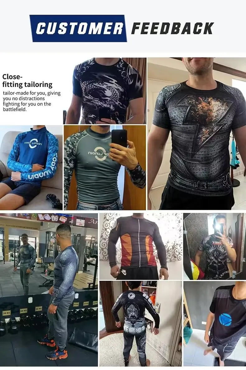 Custom Hot Sale Cody Lundin Wrestling BJJ Jiu Jitsu Rash Guard For Men 3D Sublimation Tattoo Tight Long Sleeve kickBoxing Jersey