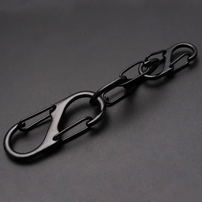 10Pcs S Type Mini Keychain Hook Stainless Steel Carabiner With Lock Anti-Theft Outdoor Camping Backpack Buckle Key-Lock Tool
