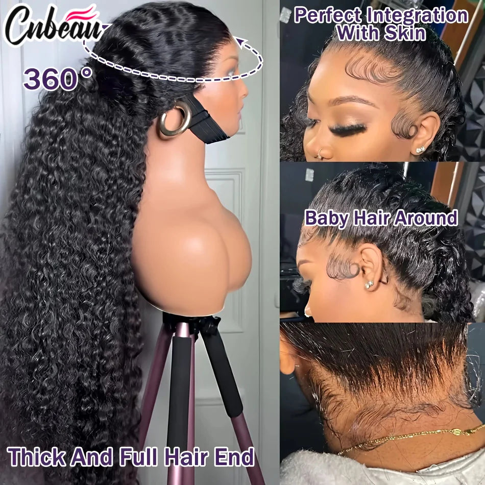 Peruca lace 360 cabelo humano cacheado HD - alta densidade 250%