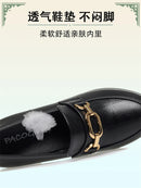 Soft Leather Black Shoe Woman Block Pumps 2024 Thick Bottom Platform Shoes Model Office Work 6.5 cm 8 cm High Heels Grace