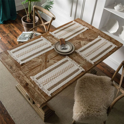 Cotton Linen Placemats For Dinner Table Macrame Modern Accessory Kitchens Underplate Party Wedding Table Decor Place Mats Set