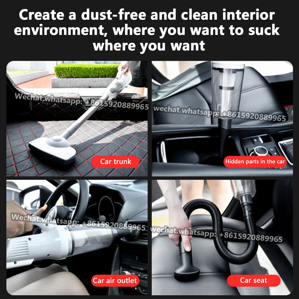 Car Vacuum Cleaners Mini Portable Wireless Sofa Vacuum Cleaner 12000pa 6000mah Cordless Cleaner With USB Charger