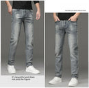 Csmor Lee Men's Jean Autumn Winter Loose-fit Straight-leg Trendy Pants Casual Denim Trousers Men Classic Stretch Jeans Fashion