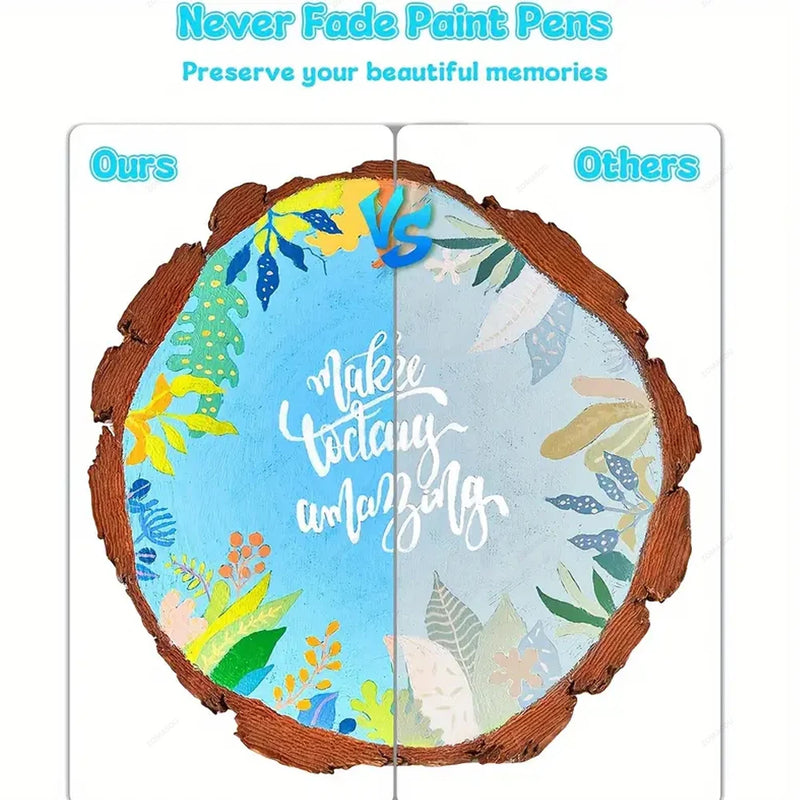 12-80Colors Acrylic Paint Pens Markers for Rock Painting Water Based Paint Markers Ceramic Easter Egg Glass Wood Manga DIY Gift