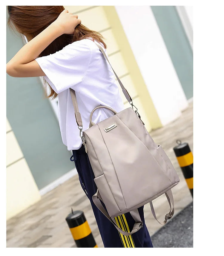 Homefish New Women's Multifunction Backpack Casual Solid Color School Bag For Girls Fashion Detachable Strap Travel Shoulder Bag