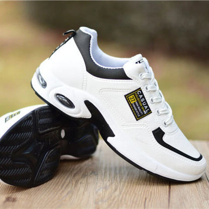 Zapatillas de running para hombre, transpirables, con amortiguación de aire, con cordones, antideslizantes, para exteriores