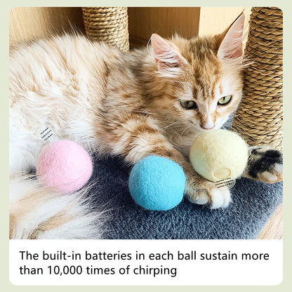 Juguetes inteligentes para gatos, pelota interactiva de peluche, juguete eléctrico de entrenamiento con hierba gatera, juguete con sonido táctil para gatitos, producto para mascotas, juguete con chirrido, pelota, suministros para gatos