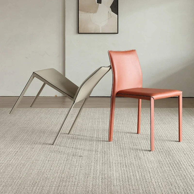 Stackable Household Dining Chairs Italian Style Minimalism Light Luxury Dining Chairs Makeup Backrest Cadeira Home Furniture