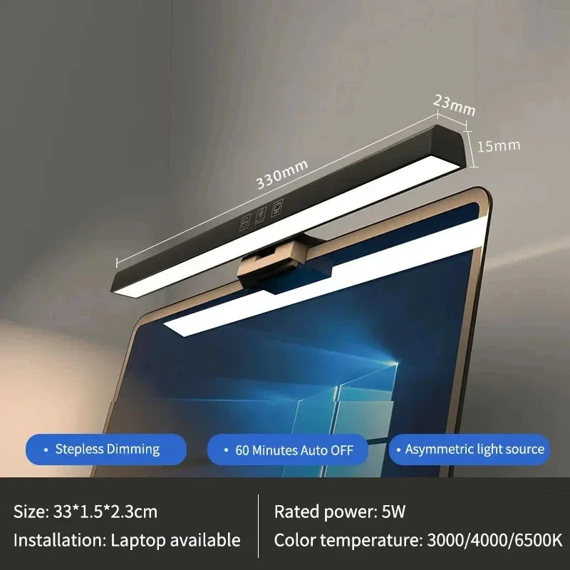 33cm 50cm led tela do computador luz pendurada lâmpada de mesa usb plug in monitor barra luzes regulável 3 cores escritório estudo lâmpada leitura