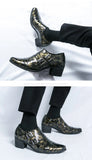 Fashion Buckle Leather Shoes For Men Big Size 46 Pointed Dress Shoes Man Quality Business High Heels Shoes Man chaussure hommes