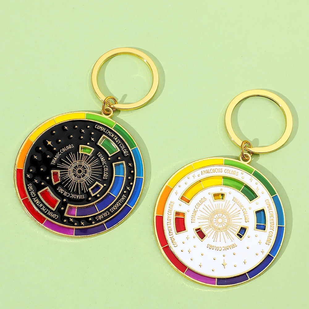 Chaveiro de roda colorida para pintores, chaveiro interativo, chaveiros de arte, presentes