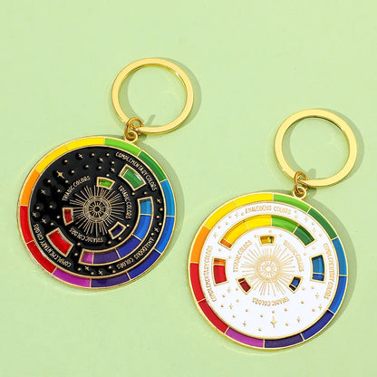 Chaveiro de roda colorida para pintores, chaveiro interativo, chaveiros de arte, presentes