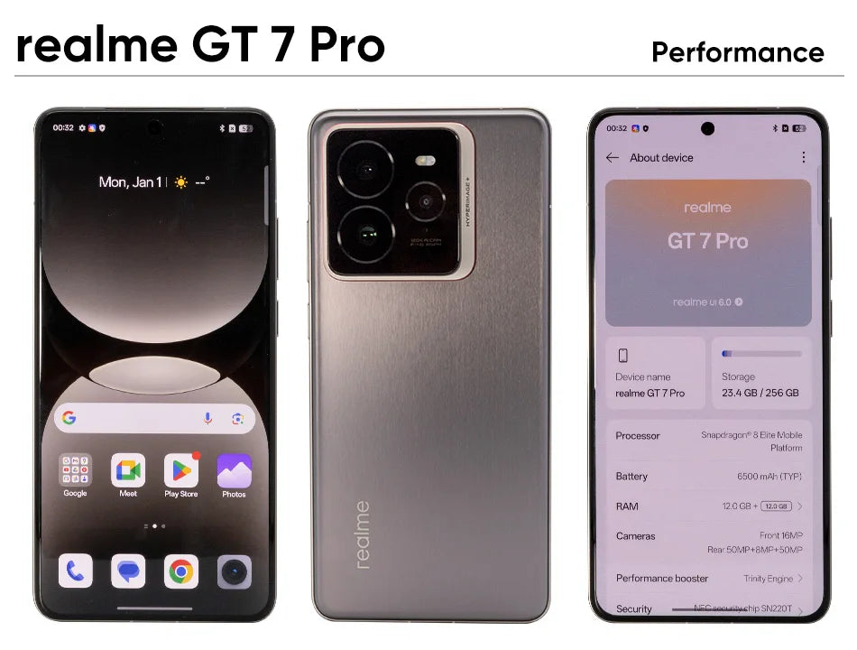 realme GT 7 Pro Smartphone 5G Global Version Snapdragon 8 Elite 6.78'' 120Hz Eco OLED Screen 120W SUPERVOOC 50MP Camera NFC GPS