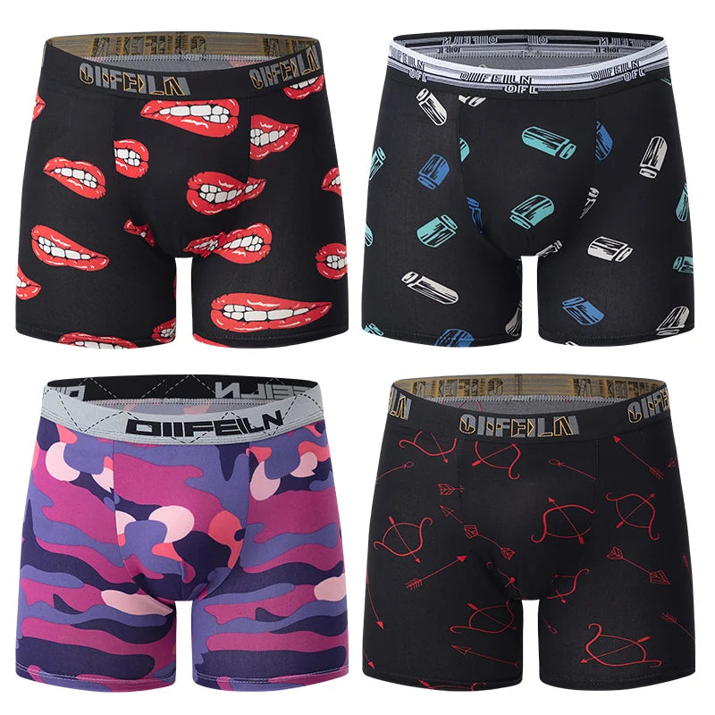 4/5 /10 Pcs Fashionable Men's Long Underwear Casual Boyshort Youth Sports Shorts Comfortable Breathable Stretch Shorts Underwear